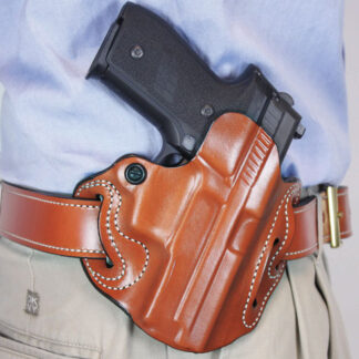 DESANTIS SPEED SCABBARD HOLSTR - RH OWB LEATHER FN 509 TAN