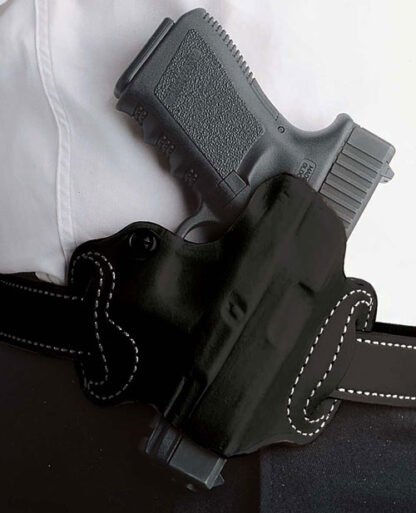 DESANTIS MINI SLIDE HOLSTER - OWB RH LEATHER FN 503 BLACK