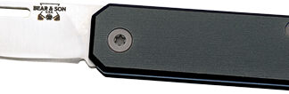BEAR & SON SLIP JOINT FOLDER - 1.5" BLACK/SS ALUMIMUN HANDLE