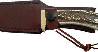 UNCLE HENRY KNIFE STAGLON 4" - CAPER W/LEATHER SHEATH