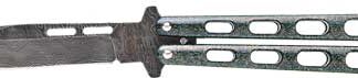 BEAR & SON BUTTERFLY KNIFE - 3.38" GALAXY DAMASCUS