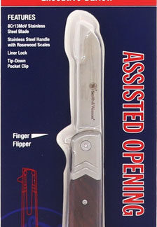 S&W KNIFE ROSEWOOD EXECUTIVE - BARLOW 2.75" FOLDING BLADE