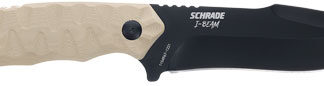 SCHRADE KNIFE I-BEAM 5" FIXED - AUS-8 BLACK/FDE G10 HANDLE