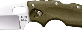 COLD STEEL TUFF LITE 2.5" OD - GREEN PLAIN EDGE CLIP FOLDER