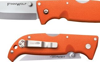 COLD STEEL FINN WOLF 3.5" BLZ - ORANGE CLIP FOLDER W/TRI-AD LK