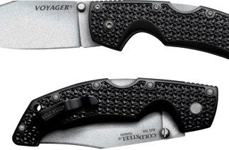 COLD STEEL LARGE VOYAGER 4" - PLAIN EDGE BLADE CLIP FOLDER