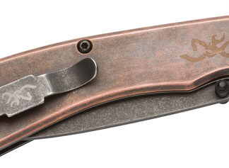 BROWNING KNIFE RIVET FOLDER - 3" COPPER W/FINGER FLIPPER