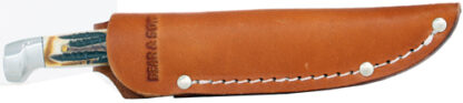 BEAR & SON INDIA STAG BIRD & - TROUT 3" W/LEATHER SHEATH USA - Image 2