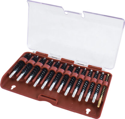 TIPTON 13-PIECE NYLON RIFLE - BORE BRUSH SET W/STORAGE CASE