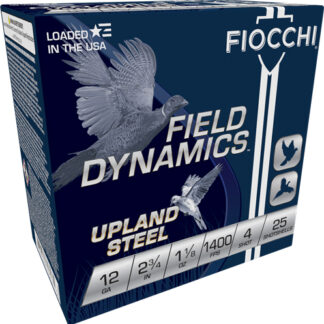 FIOCCHI STEEL 12GA 2.75" - 1-1/8OZ #4 25RD 10BX/CS