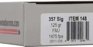 UNDERWOOD 357 SIG 125GR FMJ FN - 50RD 10BX/CS