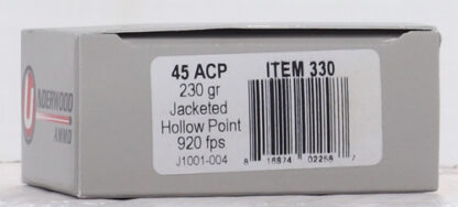 UNDERWOOD 45 ACP 230GR JHP - 20RD 10BX/CS