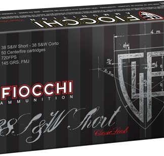 FIOCCHI 38 S&W SHORT 145GR FMJ - 50RD 20BX/CS