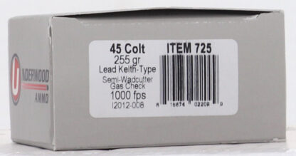 UNDERWOOD 45 LC 255GR - LEAD WADCUTTER 20RD 10BX/CS - Image 2