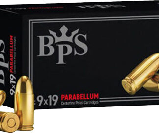 BPS 9MM 124GR FMJ 50RD - 20BX/CS BRASS CASE