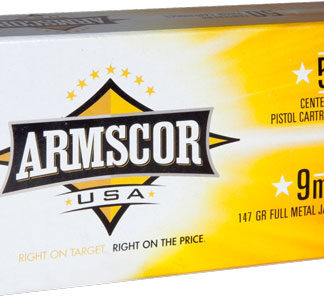 ARMSCOR 9MM LUGER 147GR FMJ - 50RD 20BX/CS SUBSONIC
