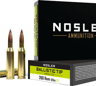 NOSLER 260 REM 120GR - BALLISTIC TIP 20RD 10BX/CS