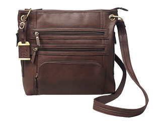 BULLDOG LARGE CROSS BODY PURSE BRN