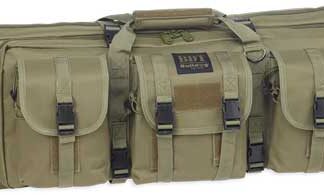 BULLDOG 37" 2 GUN TACTICAL CSE - 3 LARGE ACCESSORY POCKETS GRN