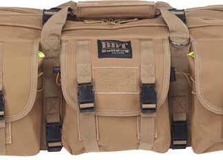 BULLDOG 43" 2 GUN TACTICAL CSE - 3 LARGE ACCESSORY POCKETS TAN