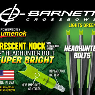LUMENOK XBOW ARROW 22" BARNETT - HEADHUNTER GREEN CRESCENT 3PK