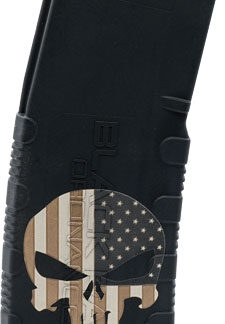 BLACK RAIN MAGAZINE AR15 30RD - 5.56" PUNISHER W/ FLAG ETCHED