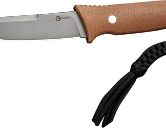 CIVIVI KNIFE TAMASHII 4.07" - BROWN CANVAS/GRAY POLISHED D2