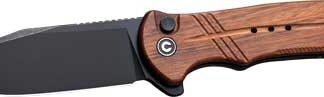 CIVIVI KNIFE COGENT 3.47" WOOD - /STONEWASH BUTTON LOCK
