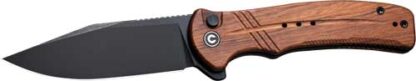 CIVIVI KNIFE COGENT 3.47" WOOD - /STONEWASH BUTTON LOCK