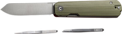 CIVIVI KNIFE SENDY 2.83" - MILLED GREEN/RED G-10 SATIN - Image 2