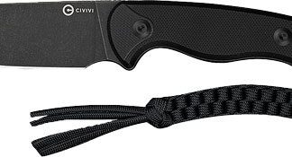 CIVIVI KNIFE TIMBERBARK 3.2" - FIXED BLACK/BLACK G10 STNWASH