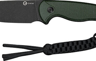 CIVIVI KNIFE TIMBERBARK 3.2" - FIXED GREEN MICARTA/BLK STNWSH