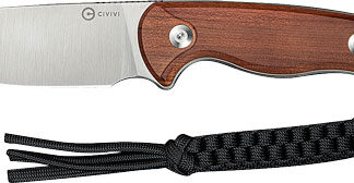 CIVIVI KNIFE TIMBERBARK 3.2" - FIXED GUIBOURTIA WOOD/SATIN