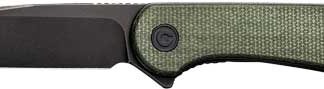 CIVIVI KNIFE ELEMENTUM 2.96" - GREEN MICARTA/BLACK D2 LNR LCK