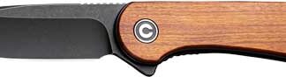 CIVIVI KNIFE ELEMENTUM 2.96" - WOOD/BLACK STNWSH D2 LNR LOCK