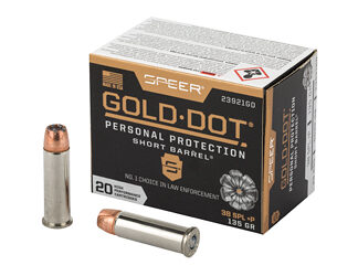 SPR GOLD DOT 38S+P 135G HP SB 20/200