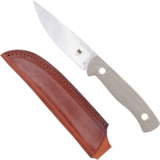 COBRATEC KOONSMAN 4" FIXED BLD - TAN D2 W/LEATHER SHEATH