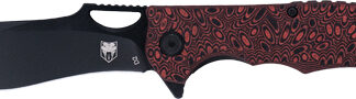 COBRATEC NIGHTHAWK FOLDER - 3.62" BLACK D2 BLADE/RED G-10