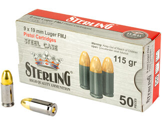 STERLING 9MM 115GR FMJ STEEL 50/1000