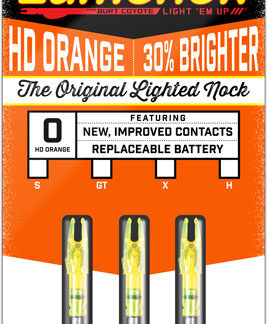 LUMENOK LIGHTED NOCK - GT-SERIES HD ORANGE 3PK