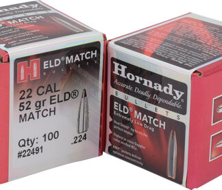 HORNADY BULLETS 22CAL .224 - 52GR ELD-M MATCH 100CT 40BX/CS
