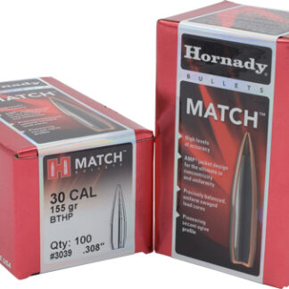 HORNADY BULLETS 30 CAL 308 155 - GR JHP-BT MATCH 100CT 15BX/CS
