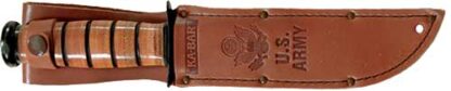 KA-BAR FIGHTING/UTILITY KNIFE - 7" SRRTD W/LTHR SHTH US ARMY - Image 2