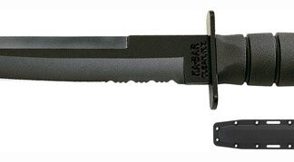 KA-BAR TANTO KNIFE - 8" W/PLASTIC SHEATH BLACK