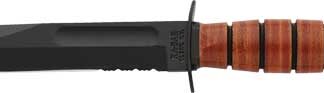 KA-BAR FIGHTING/UTILITY KNIFE - 5.25" SHRT W/LTHR USMC SERRTD