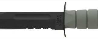 KA-BAR FIGHTING/UTILITY KNIFE - 7" SERR W/PLASTIC STH. F-GREEN
