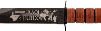 KA-BAR USMC OPERATION IRAQI - FREEDOM 7" W/LEATHER SHTH USMC