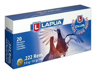 LAPUA 222 REM 55GR FMJ 20/600