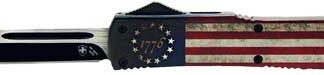 TEMPLAR KNIFE SLIM OTF BETSY - ROSS FLAG 3.1" BLACK DROP PNT