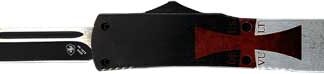TEMPLAR KNIFE SLIM OTF TEMPLAR - FLAG 3.1" BLACK DROP POINT
